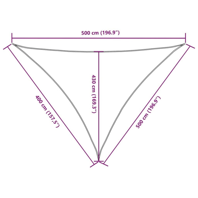 Parasole a Vela Oxford Triangolare 4×5×5 m Verde Scuro - Image 68 of 250