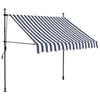 Toldo Retráctil Manual con LED vidaXL 150 cm Azul y Blanco - Image 123 of 214