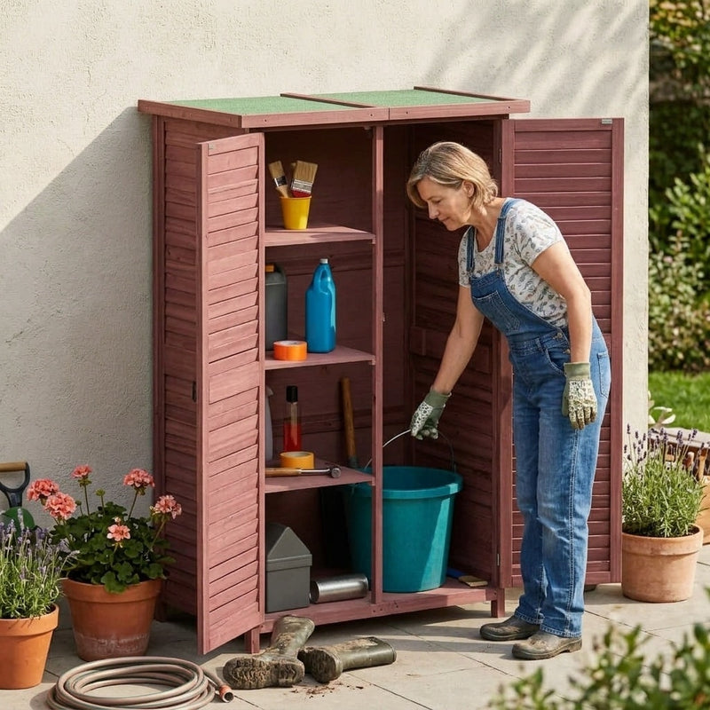 vidaXL Solid Pine Wood Garden Shed 83x57x140 cm Moka - Image 78 of 250