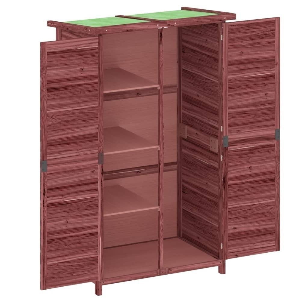vidaXL Solid Pine Wood Garden Shed 83x57x140 cm Moka - Image 92 of 250
