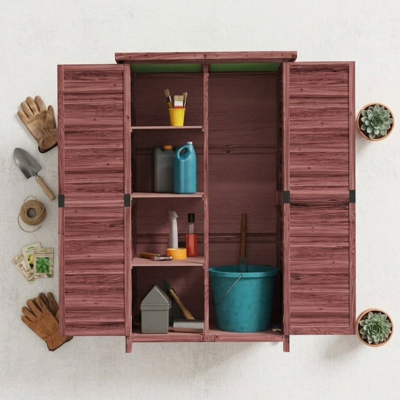 vidaXL Solid Pine Wood Garden Shed 83x57x140 cm Moka - Image 107 of 250