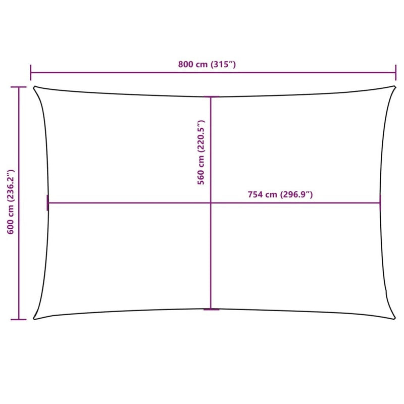 Parasole a Vela Oxford Rettangolare 6×8 m Antracite - Image 68 of 250