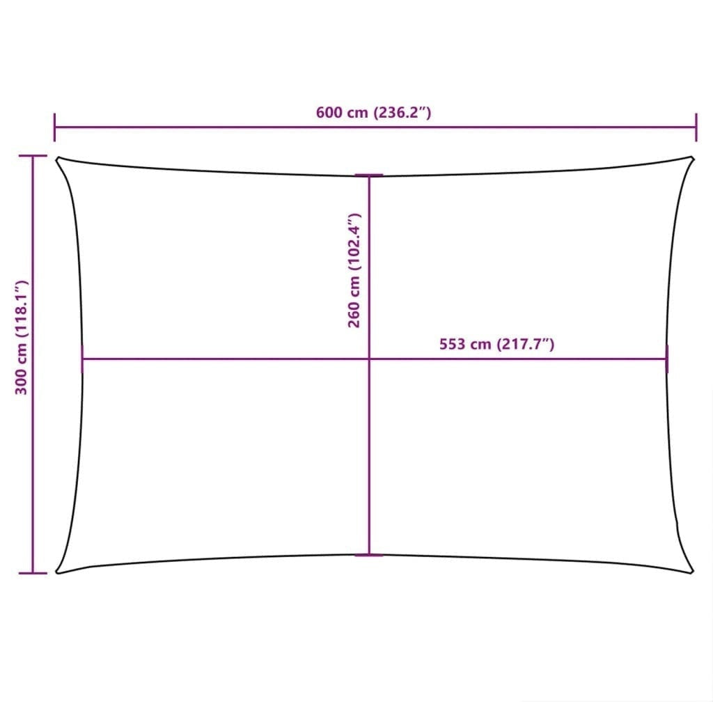 Parasole a Vela Oxford Rettangolare 3×6 m Nero - Image 210 of 250