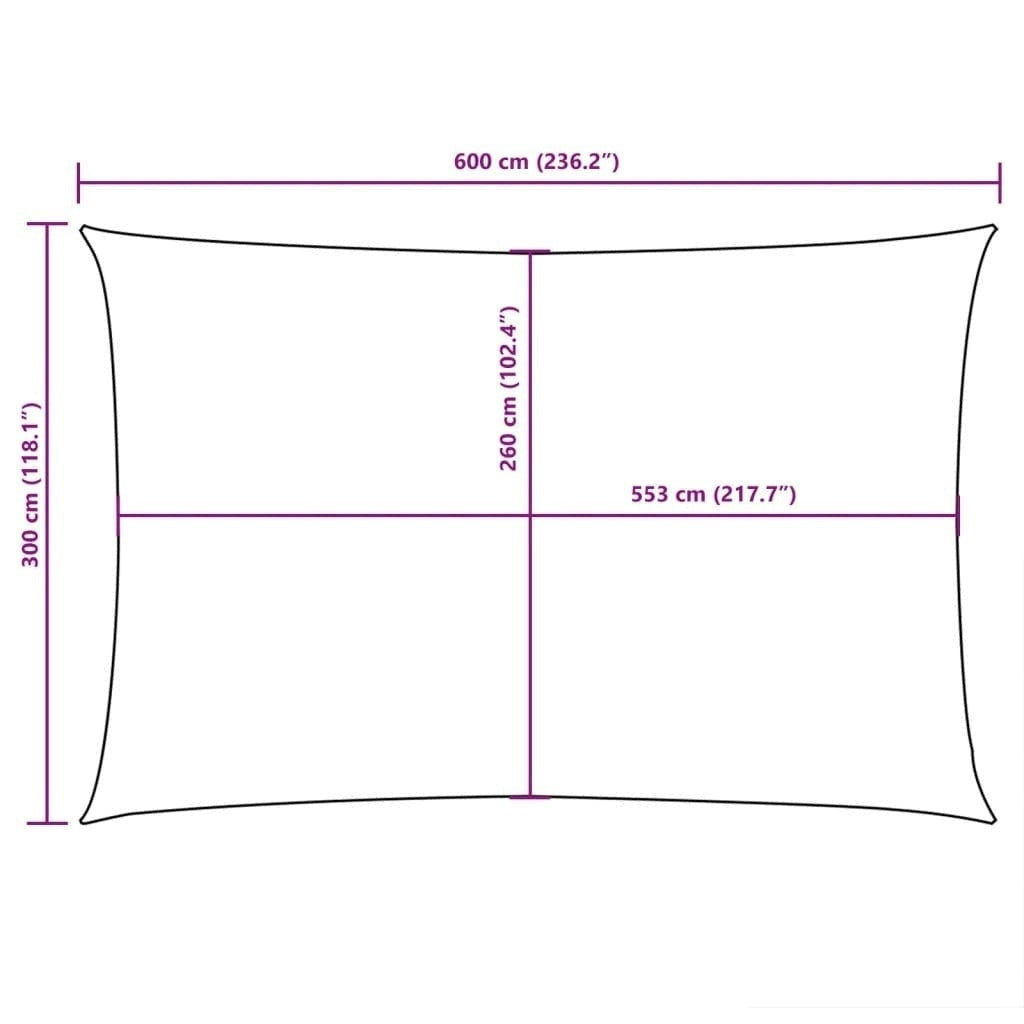 Parasole a Vela Oxford Rettangolare 3×6 m Nero - Image 213 of 250