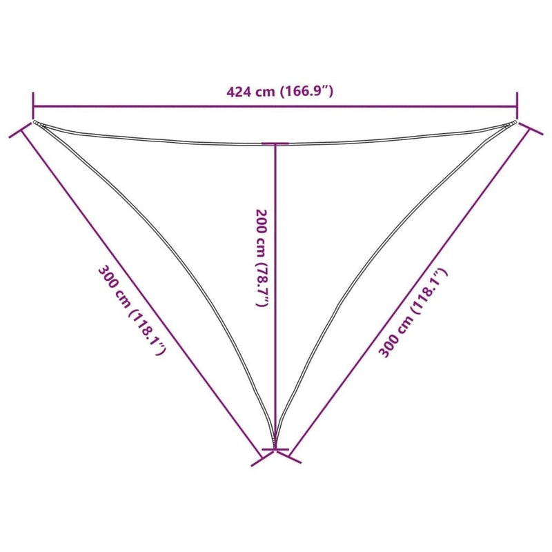 Parasole a Vela Oxford Triangolare 3×3×4,24 m Bianco - Image 146 of 250