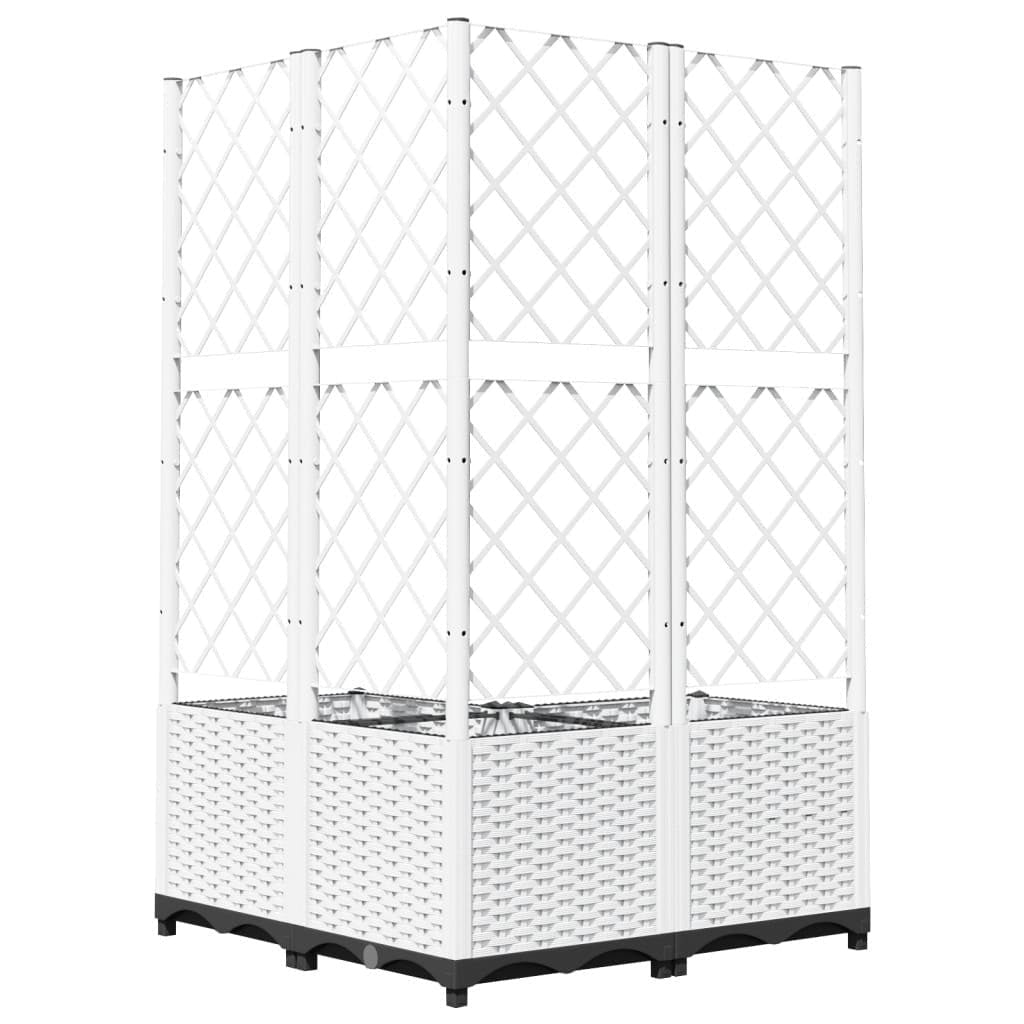 Fioriera da Giardino con Graticcio in PP 80×80×136 cm Bianca - Image 200 of 236