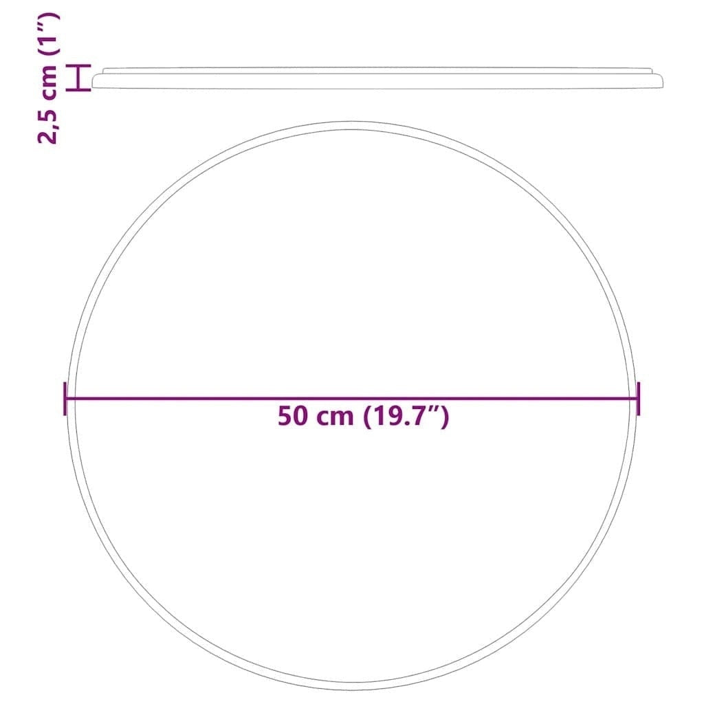 vidaXL Marble Table Top, 50 cm Diameter, Grey - Image 85 of 250
