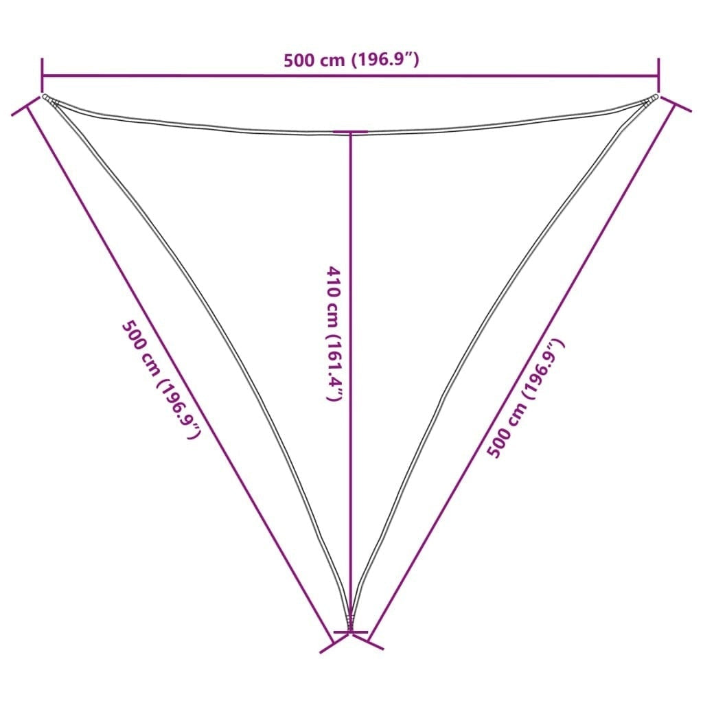 Parasole a Vela Oxford Triangolare 5×5×5 m Nero - Image 64 of 250