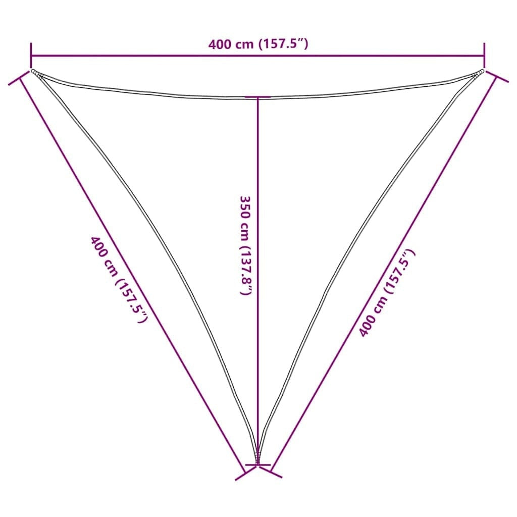 Parasole a Vela Triangolare 4×4×4 m in Tessuto PU Oxford, Bianco - Image 80 of 250