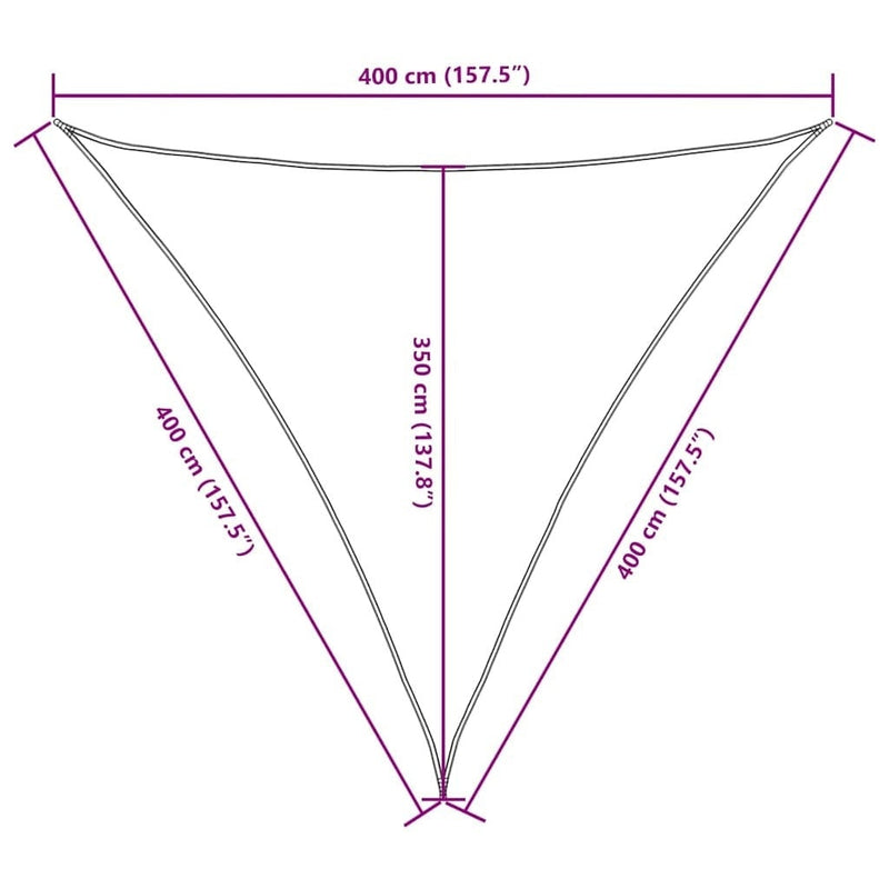 Parasole a Vela Triangolare 4×4×4 m in Tessuto PU Oxford, Bianco - Image 80 of 250