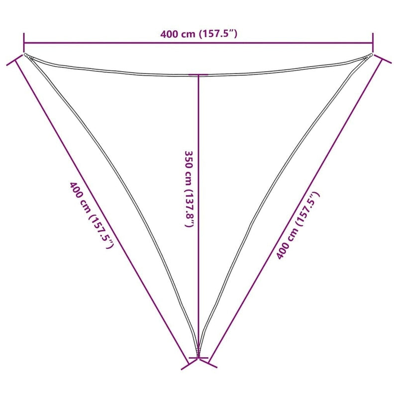 Parasole a Vela Triangolare 4×4×4 m in Tessuto PU Oxford, Bianco - Image 87 of 250