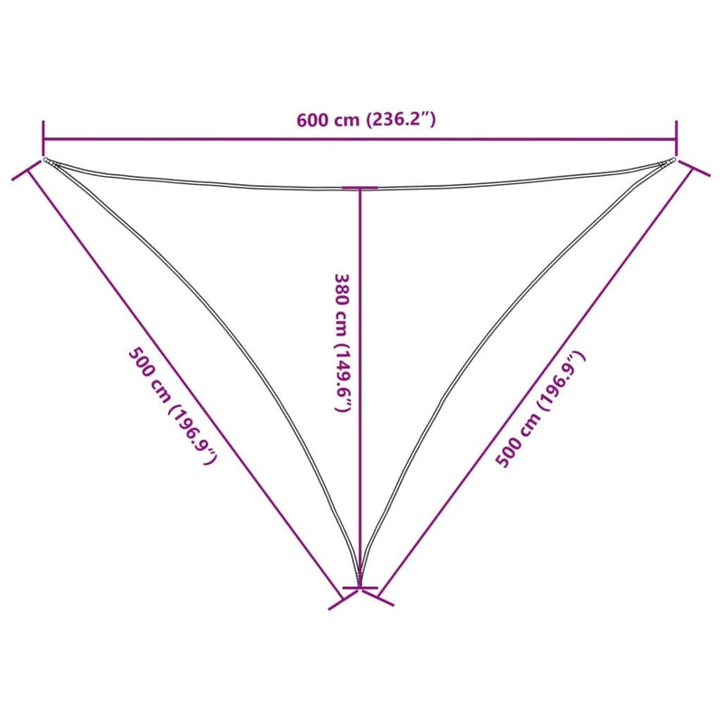 Parasole a Vela Oxford Triangolare 5×5×6 m Bianco - Image 151 of 250