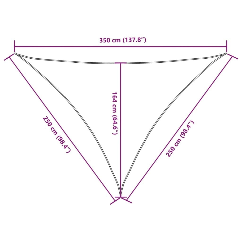Parasole a Vela in Tessuto Oxford Triangolare 2,5×2,5×3,5 m Verde Scuro - Image 49 of 250