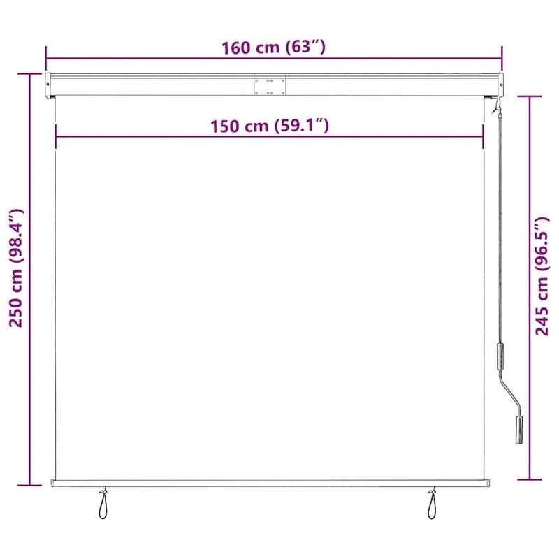 Tenda a Rullo per Esterni con Rivestimento PA 160×250 cm Arancione e Marrone - Image 110 of 250