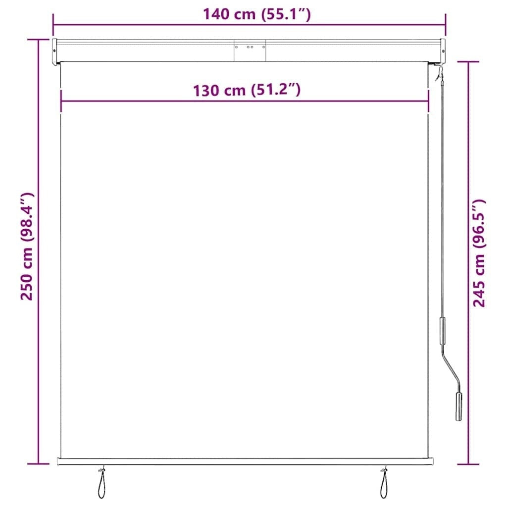 Tenda a Rullo per Esterni Poliestere 140×250 cm Antracite - Image 142 of 250