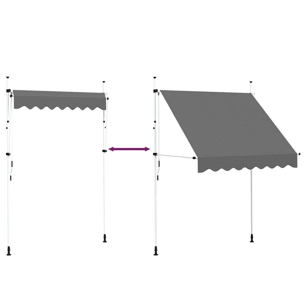 Tenda da Sole Retrattile Manuale Poliestere Rivestito PU 200 cm Antracite - Image 85 of 250