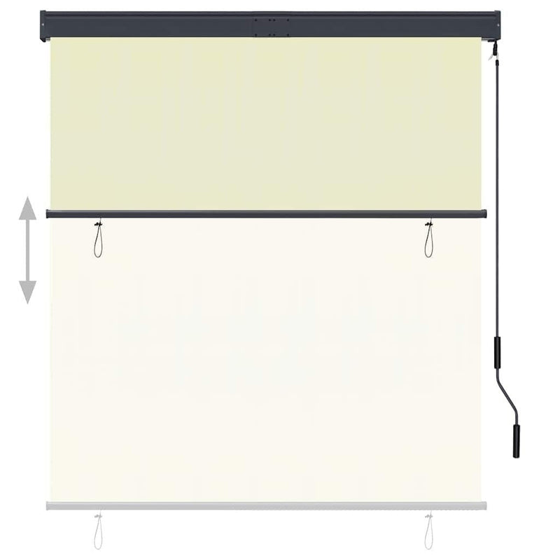 Tenda a Rullo per Esterni, Tessuto PA, Meccanismo a Manovella, 140×250 cm, Crema - Image 138 of 250