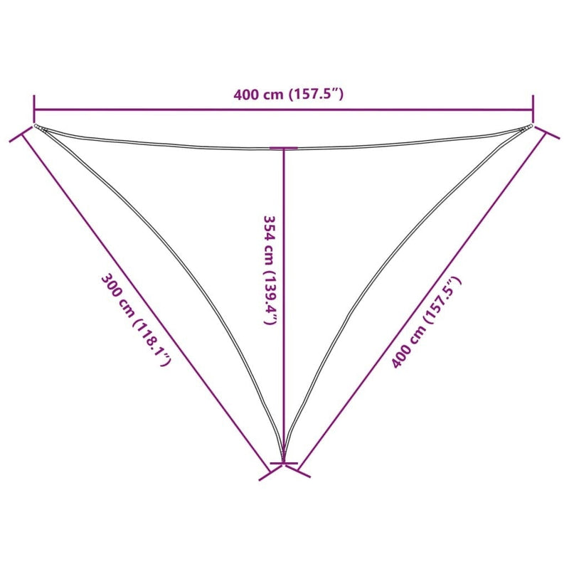 Parasole a Vela Triangolare in Tessuto Oxford Rivestito in PU 3×4×4 m Rosso - Image 150 of 250