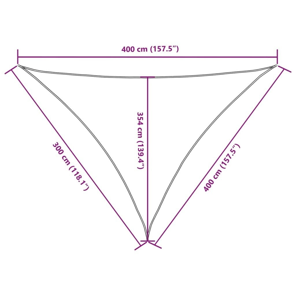 Parasole a Vela Triangolare in Tessuto Oxford Rivestito in PU 3×4×4 m Rosso - Image 158 of 250