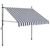 Toldo Retráctil Manual con LED vidaXL 150 cm Azul y Blanco - Image 172 of 214
