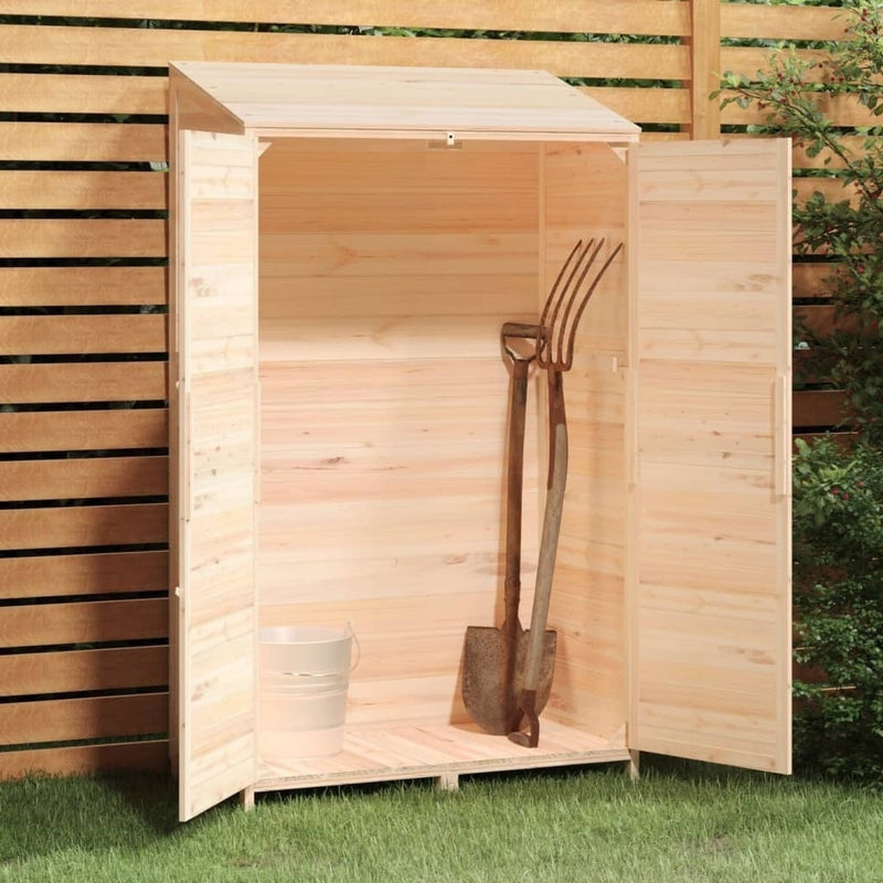 vidaXL Solid Fir Wood Garden Shed 102x52x174.5 cm Brown - Image 133 of 250
