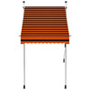 vidaXL Manual Retractable Awning, 100 cm Width, Orange and Brown - Image 91 of 250