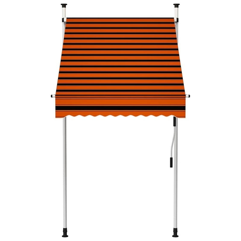 vidaXL Manual Retractable Awning, 100 cm Width, Orange and Brown - Image 91 of 250