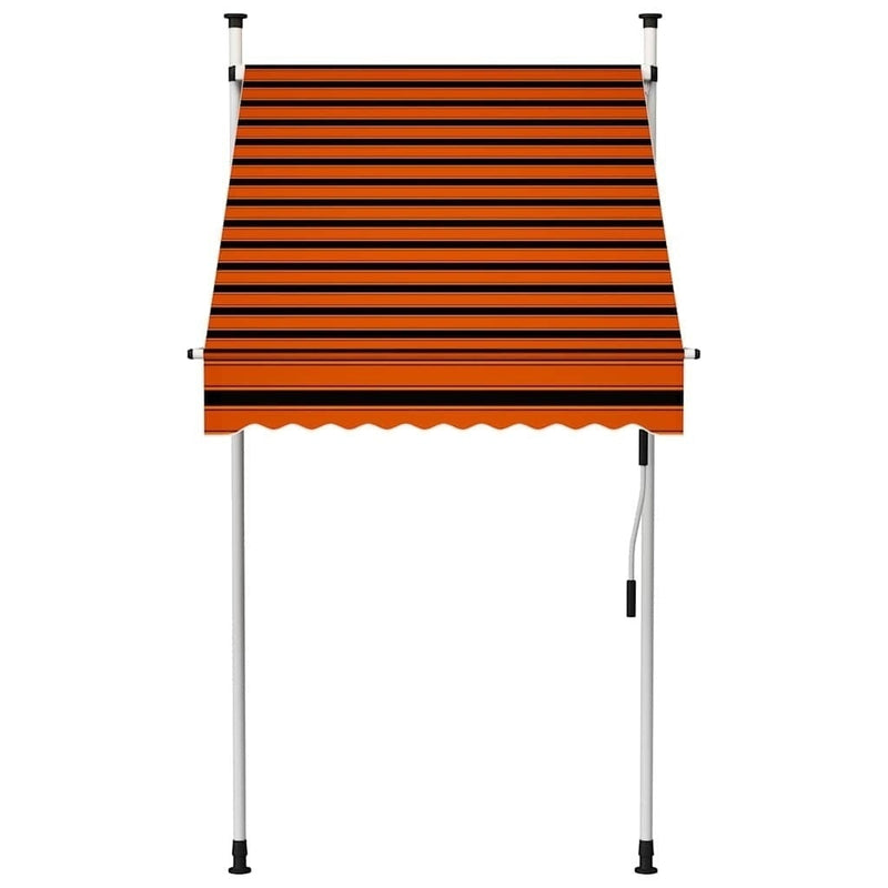 vidaXL Manual Retractable Awning, 100 cm Width, Orange and Brown - Image 101 of 250