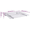vidaXL Door Awning, 3 mm Polycarbonate, 120x90 cm, Silver and Transparent - Image 48 of 250