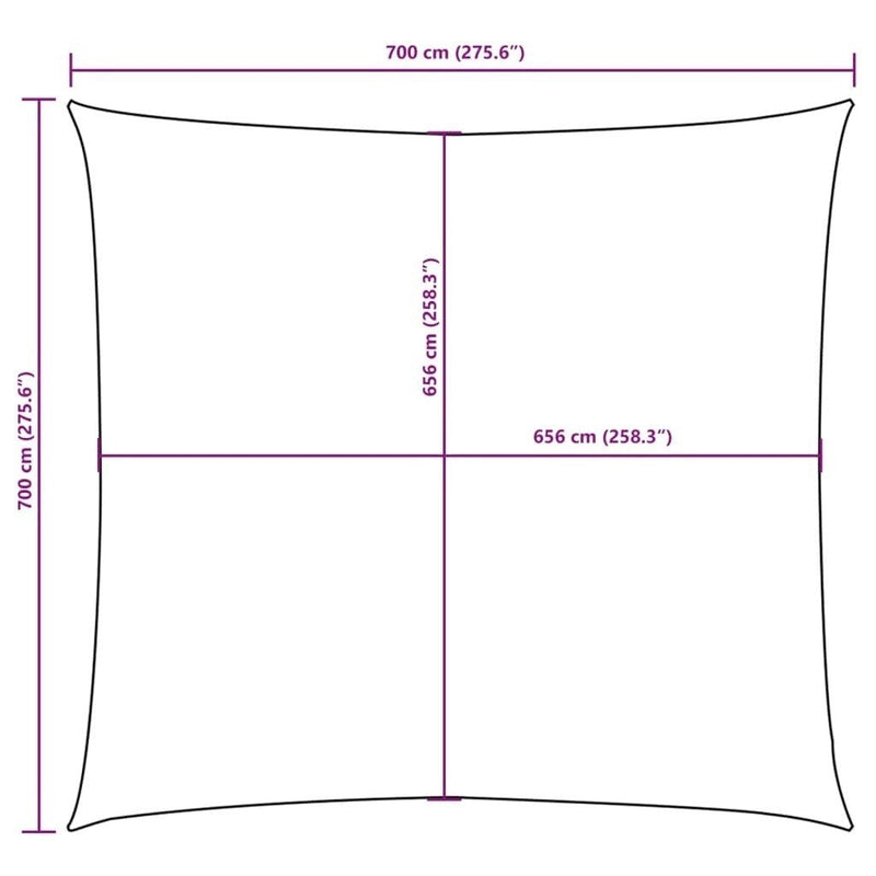 Parasole a Vela Quadrata Tessuto Oxford 7×7 m Bianco - Image 101 of 250