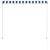 vidaXL Retractable Awning, Steel and Polyester, 150x150 cm, Blue and White - Image 147 of 250