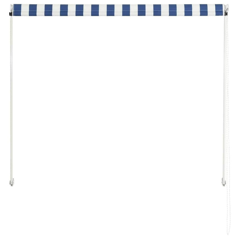 vidaXL Retractable Awning, Steel and Polyester, 150x150 cm, Blue and White - Image 179 of 250
