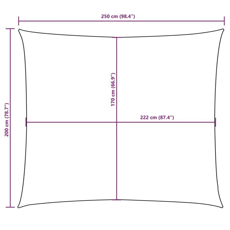 Parasole a Vela Oxford Rettangolare 2×2,5 m Blu - Image 92 of 250