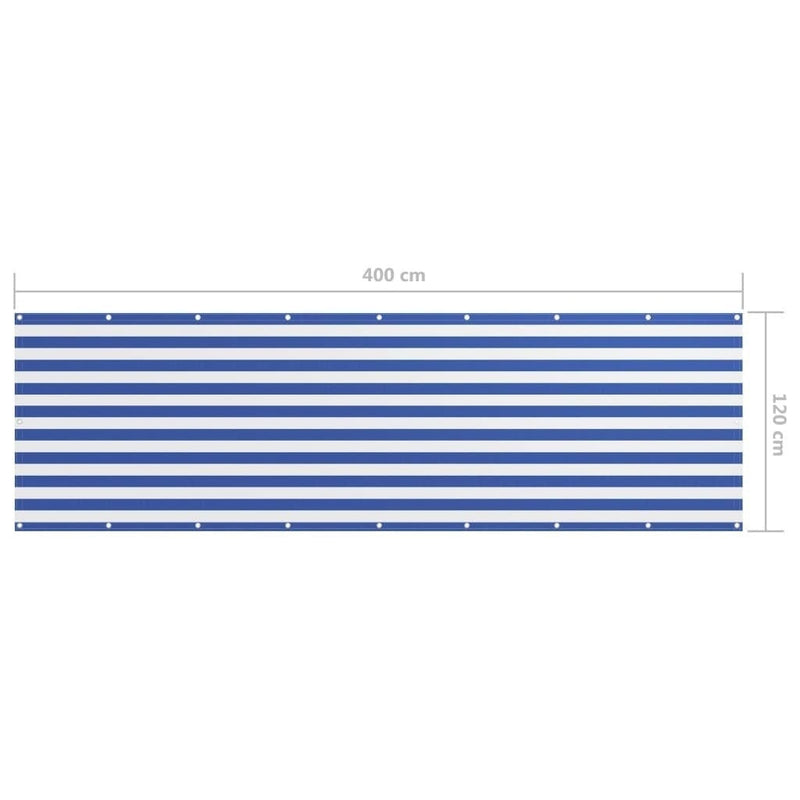 Paravento Balcone Tessuto Oxford 120×400 cm Bianco e Blu - Image 27 of 206