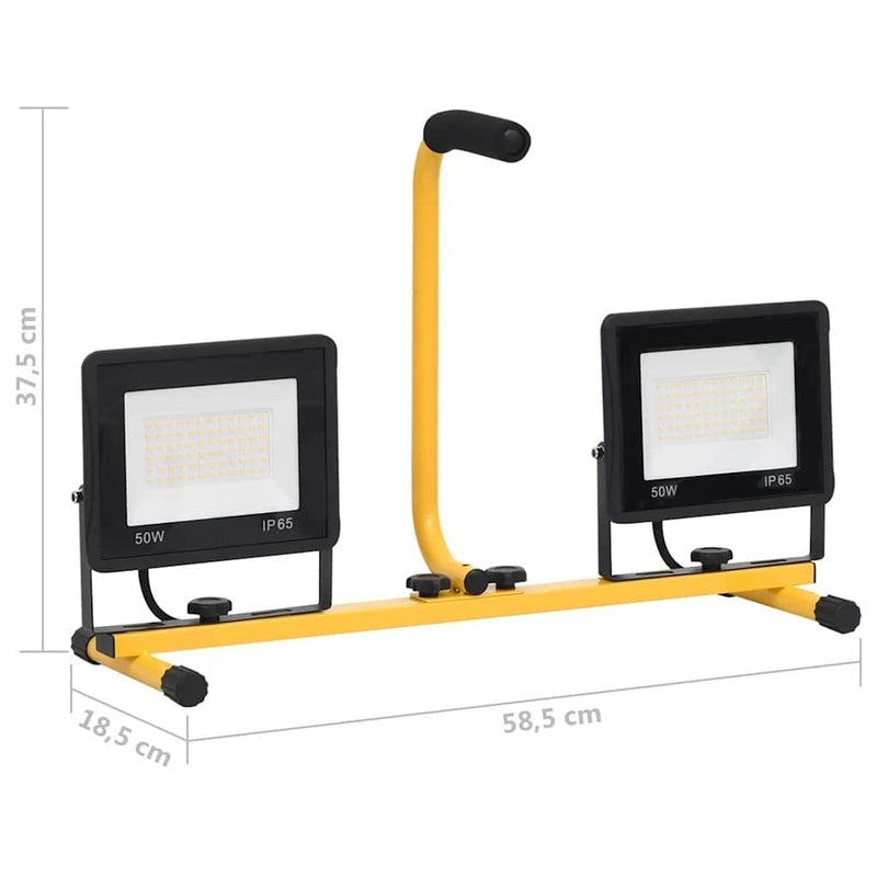 Faretto a LED con Maniglia 2×50W Alluminio e Acciaio 58,5×37,5 cm Nero e Giallo - Image 188 of 250