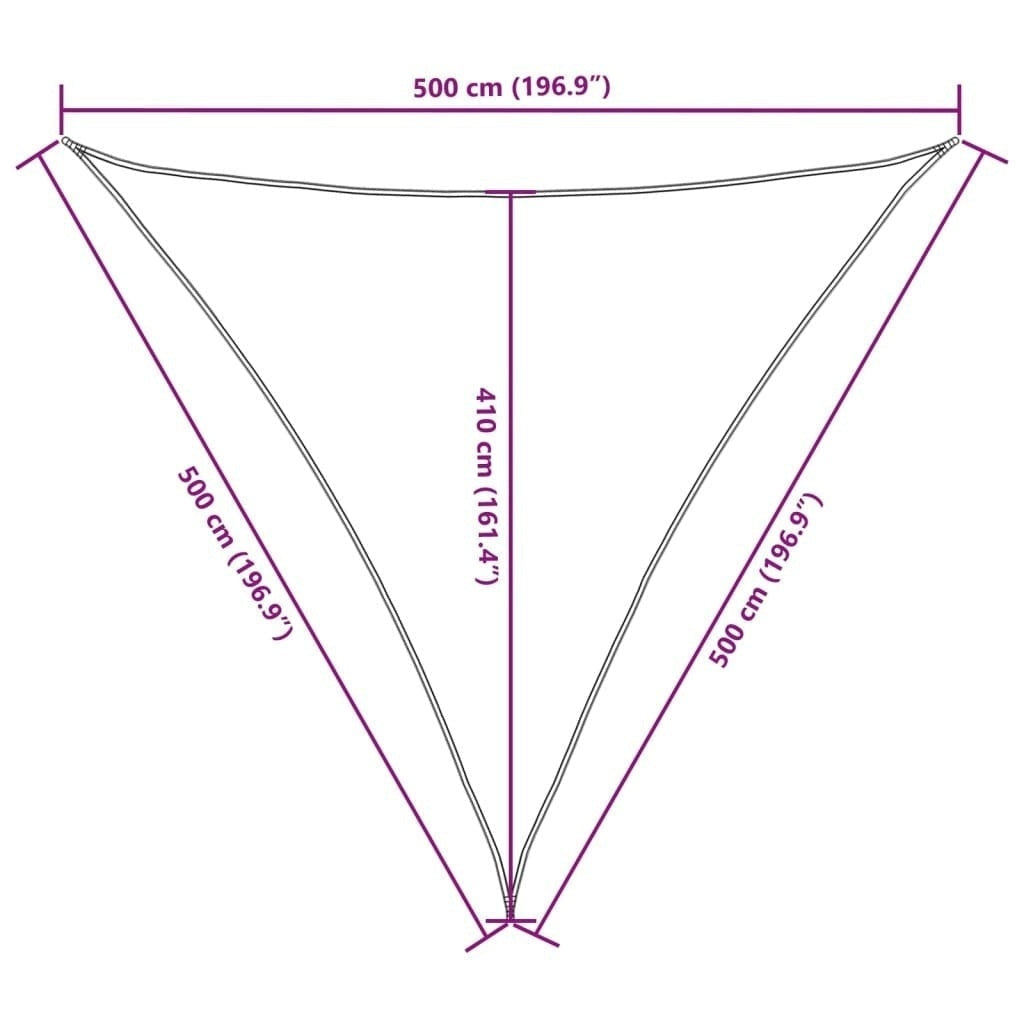 Parasole a Vela Tessuto Oxford Triangolare 5×5×5 m Verde Scuro - Image 123 of 250