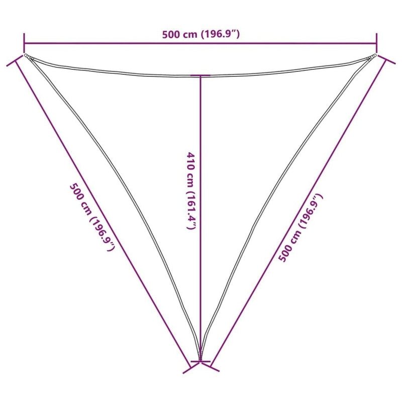 Parasole a Vela Tessuto Oxford Triangolare 5×5×5 m Verde Scuro - Image 123 of 250