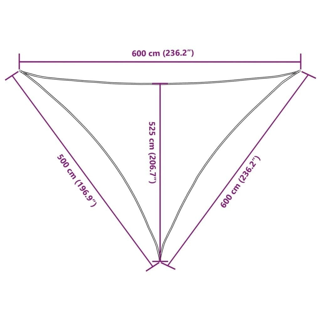 Parasole a Vela Oxford Triangolare 5×6×6 m Verde Scuro - Image 194 of 250