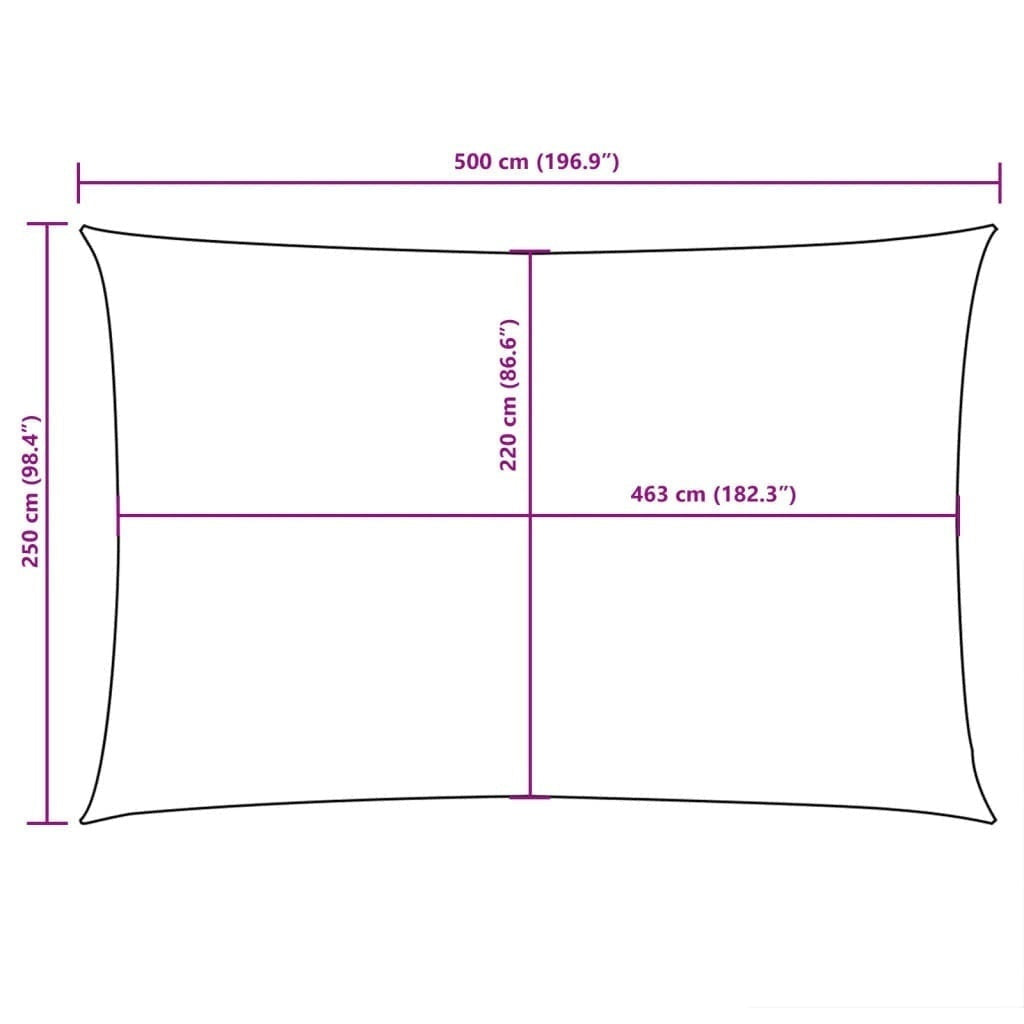 Parasole a Vela in Tessuto Oxford 2,5×5 m Nero - Image 200 of 250