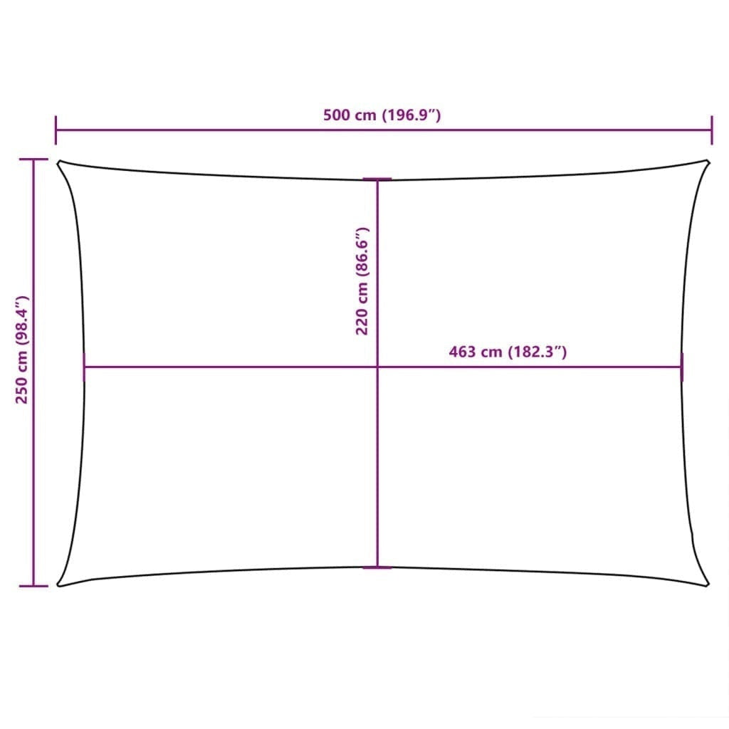 Parasole a Vela Rettangolare Rivestito in PU Oxford 2,5×5 m Marrone - Image 224 of 250
