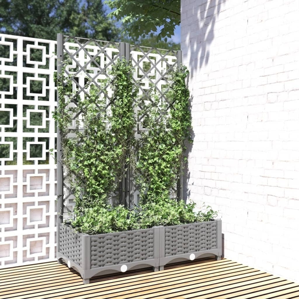 Fioriera da Giardino e Graticcio Grigio Chiaro 80×40×121,5cm PP - Image 215 of 250