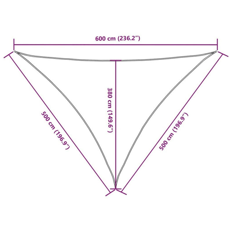 Parasole a Vela Oxford Triangolare 5×5×6 m Bianco - Image 193 of 250