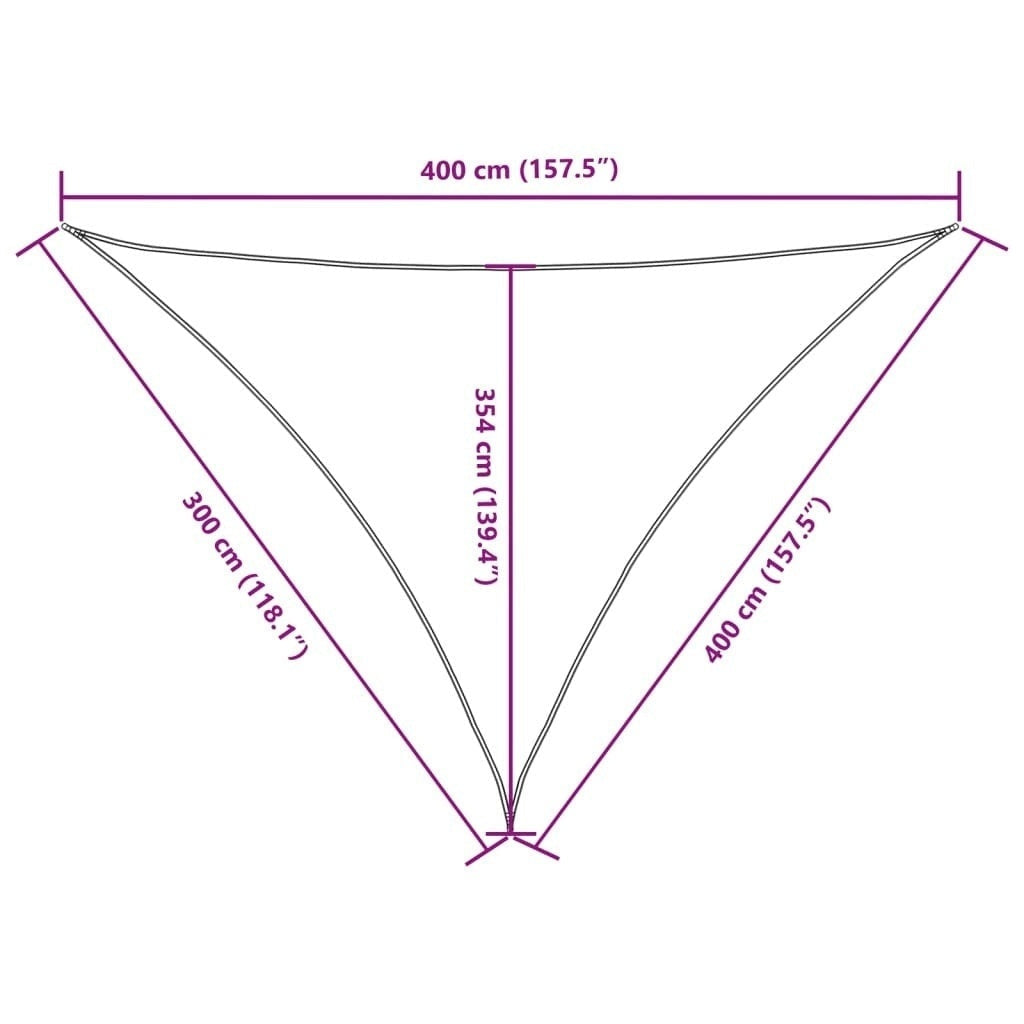 Parasole a Vela Triangolare in Tessuto Oxford Rivestito in PU 3×4×4 m Rosso - Image 200 of 250