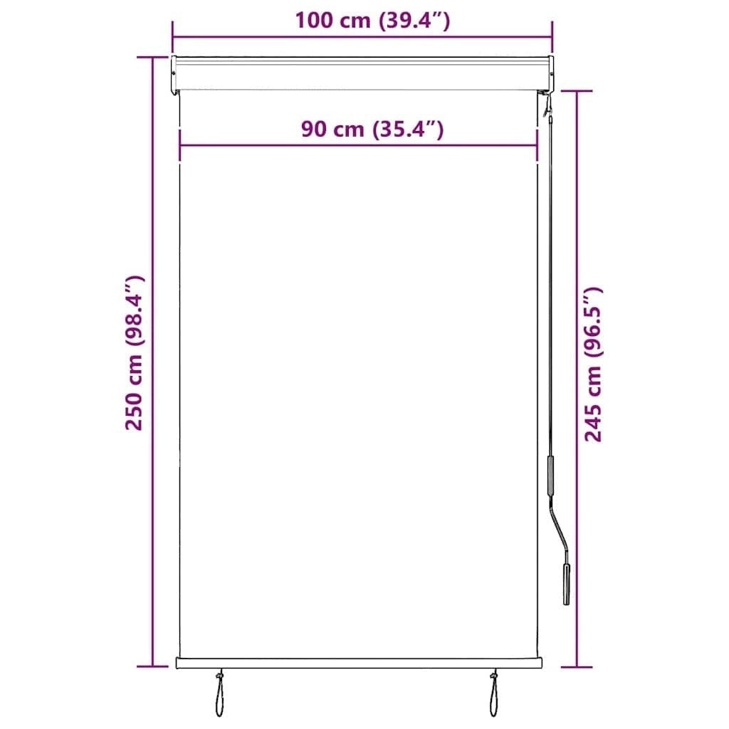 Tenda a Rullo per Esterni 100×250 cm Blu e Bianca - Image 174 of 250