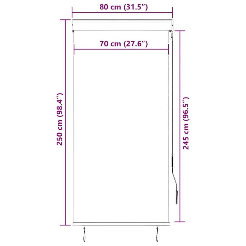 Tenda a Rullo per Esterni Tessuto Poliestere 80×250 cm Antracite - Image 184 of 250
