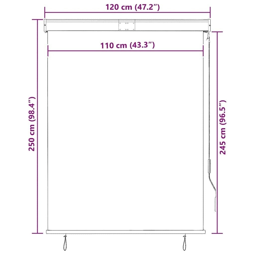 Tenda a Rullo per Esterni in Poliestere 120×250 cm Crema - Image 217 of 250
