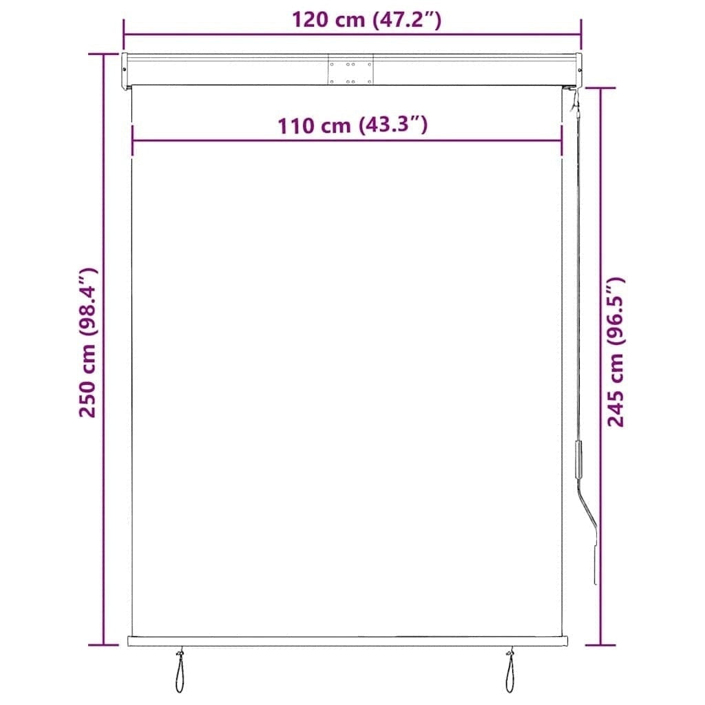 Tenda a Rullo per Esterni in Poliestere 120×250 cm Crema - Image 233 of 250
