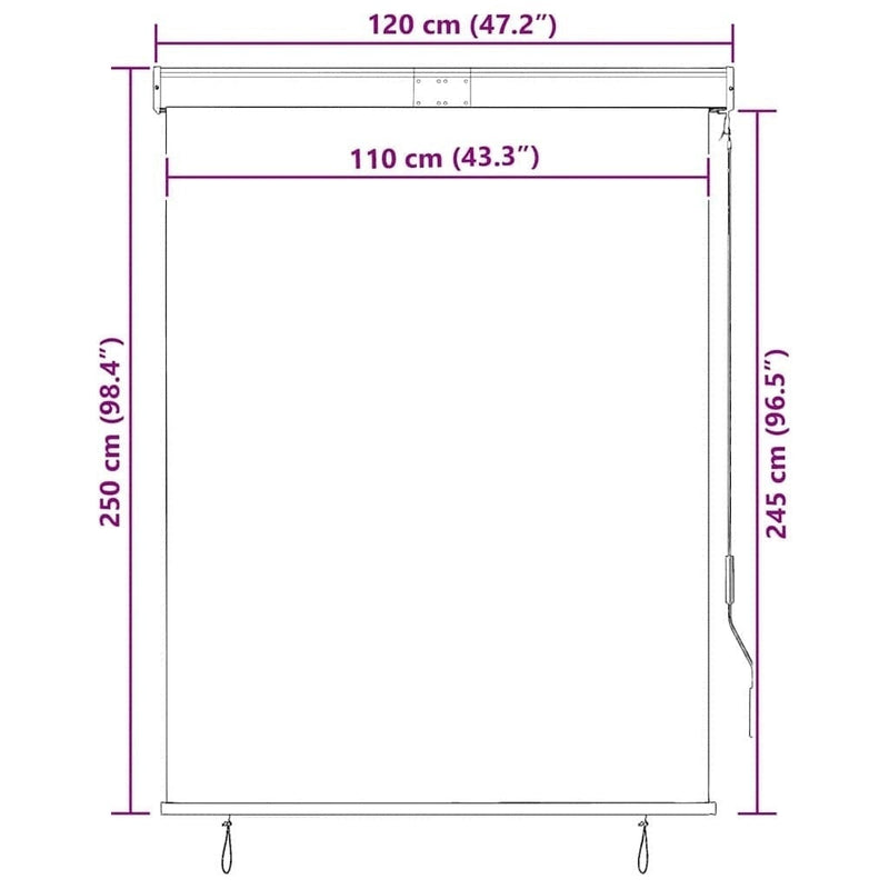 Tenda a Rullo per Esterni in Poliestere 120×250 cm Crema - Image 233 of 250