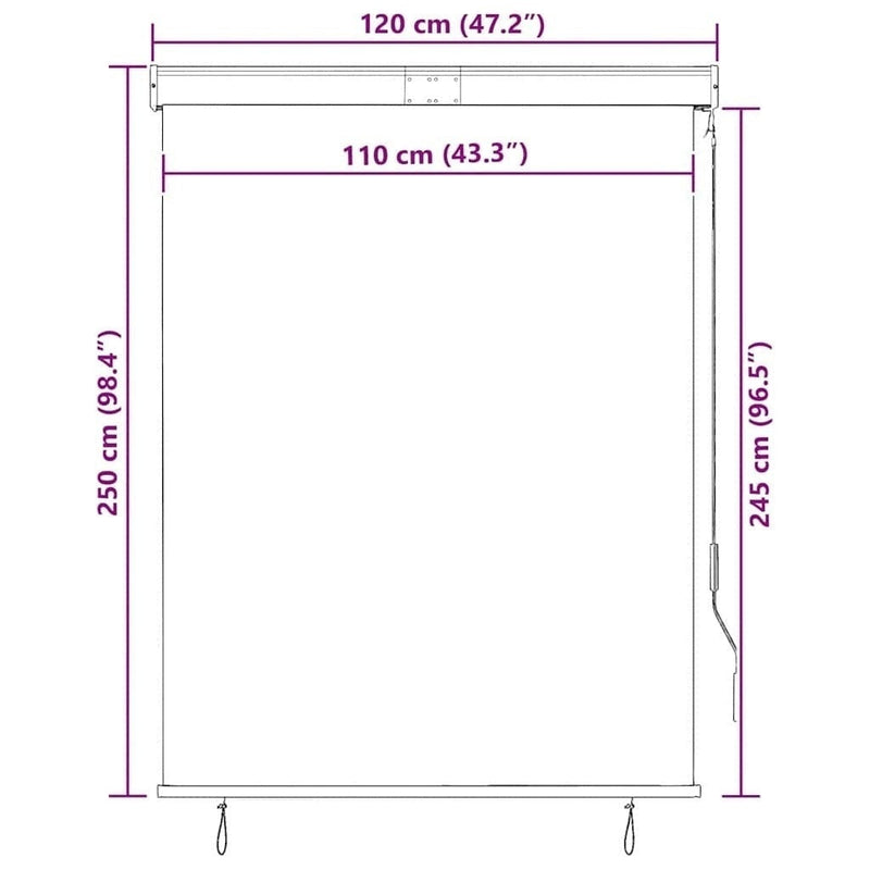 Tenda a Rullo per Esterni in Poliestere 120×250 cm Crema - Image 235 of 250