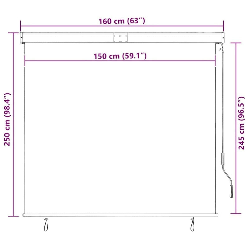 Tenda a Rullo per Esterni con Rivestimento PA 160×250 cm Arancione e Marrone - Image 139 of 250